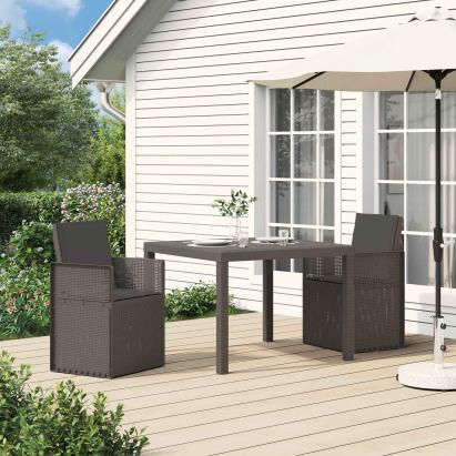 Scaune de Dining pentru Grădină 2 pcs Gri deschis și antracit GartenMobel Dekor