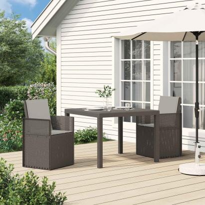 Scaune de Dining pentru Grădină 2 pcs Gri deschis PP GartenMobel Dekor