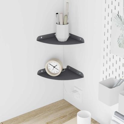 Raft suspendat cu raft 2 pcs Antracit 18 x 18 x 2 cm GartenMobel Dekor