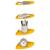 Raft suspendat cu raft 4 pcs Galben muștar 18 x 18 x 2 cm GartenMobel Dekor