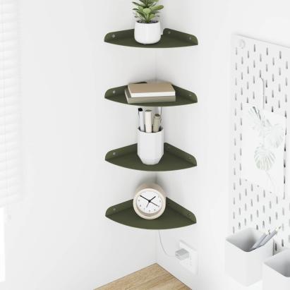 Raft suspendat cu raft 4 pcs Verde măsliniu 18 x 18 x 2 cm GartenMobel Dekor
