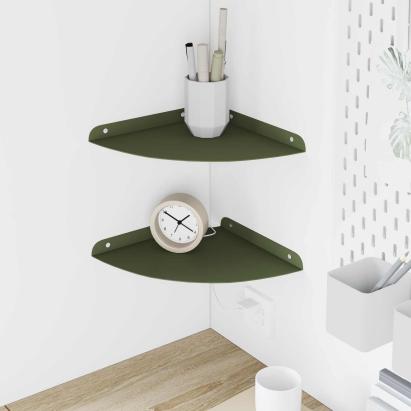 Raft suspendat cu raft 2 pcs Verde măsliniu 24 x 24 x 2 cm GartenMobel Dekor