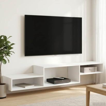 Sistem de TV montat pe perete Montare pe perete Alb GartenMobel Dekor