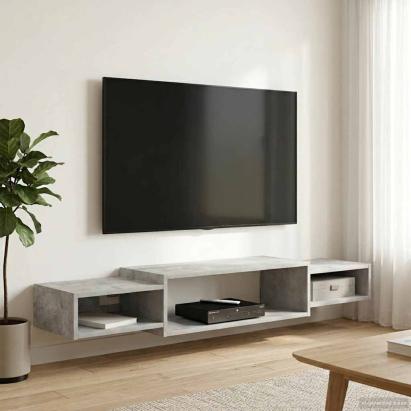 Sistem de TV montat pe perete Montare pe perete Gri Beton GartenMobel Dekor