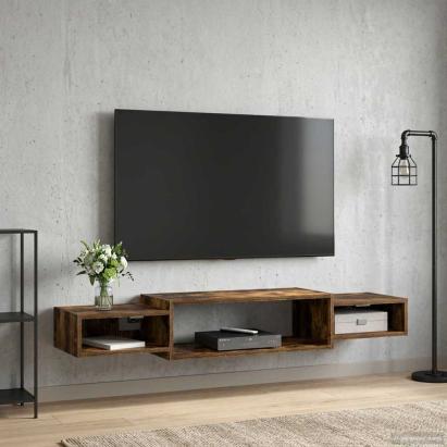 Sistem de TV montat pe perete Montare pe perete Stejar fumuriu GartenMobel Dekor