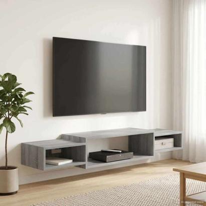 Sistem de TV montat pe perete Montare pe perete Sonoma gri GartenMobel Dekor