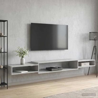 Sistem de TV montat pe perete Montare pe perete Gri Beton GartenMobel Dekor