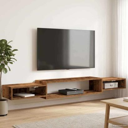 Sistem de TV montat pe perete Montare pe perete Lemn vechi GartenMobel Dekor
