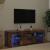 Comodă TV cu lumini LED, stejar fumuriu, 120x35x40 cm GartenMobel Dekor
