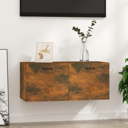 Comodă perete, stejar fumuriu, 80x35x36,5 cm, lemn prelucrat GartenMobel Dekor