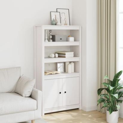 Dulap înalt, alb, 80x35x154 cm, lemn masiv de pin GartenMobel Dekor