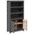 Dulap înalt, gri, 80x35x154 cm, lemn masiv de pin GartenMobel Dekor