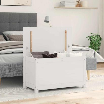Cutie de depozitare, alb, 80x40x45,5 cm, lemn masiv de pin GartenMobel Dekor