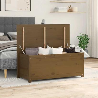 Cutie de depozitare, maro miere, 110x50x45,5 cm, lemn masiv pin GartenMobel Dekor