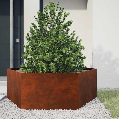 Jardinieră, ruginiu, 138x120x45 cm, oțel corten GartenMobel Dekor