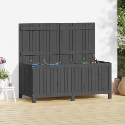 Cutie de depozitare grădină, gri, 147x68x64 cm, lemn masiv pin GartenMobel Dekor