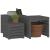 Set cutie de grădină, 3 piese, gri, lemn masiv de pin GartenMobel Dekor