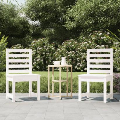 Scaune de grădină, 2 buc., alb, 50x48x91,5 cm, lemn masiv pin GartenMobel Dekor