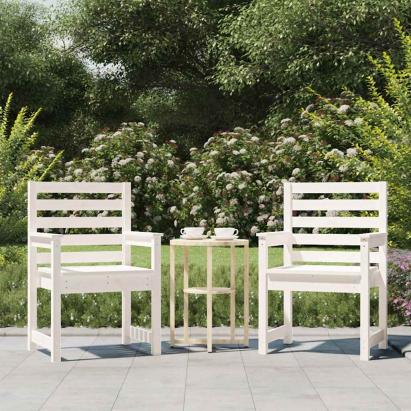 Scaune de grădină, 2 buc., alb, 60x48x91 cm, lemn masiv pin GartenMobel Dekor