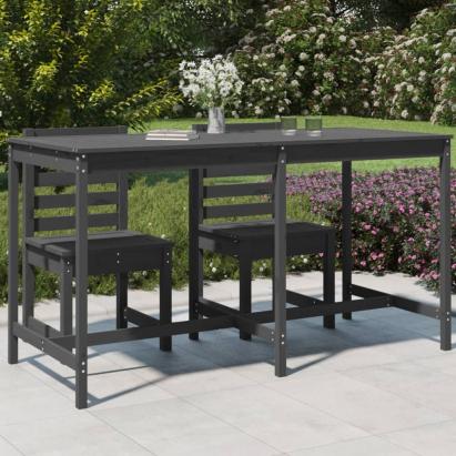Masă de grădină, gri, 203,5x90x110 cm, lemn masiv de pin GartenMobel Dekor