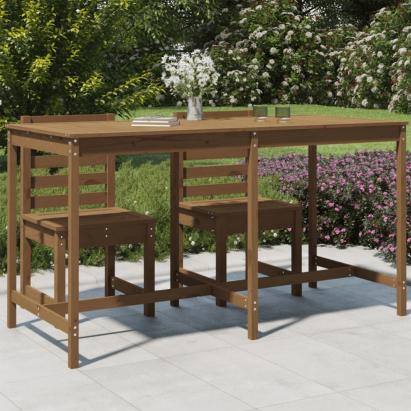 Masă de grădină, maro miere, 203,5x90x110 cm, lemn masiv pin GartenMobel Dekor