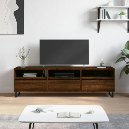 Comodă TV, stejar maro, 150x30x44,5 cm, lemn prelucrat GartenMobel Dekor