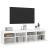 Comode TV de perete cu lumini LED, 2 buc., alb, 80x30x40 cm GartenMobel Dekor