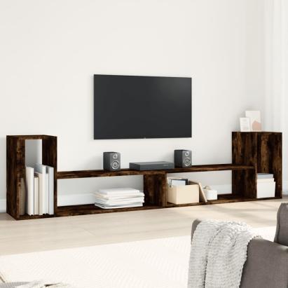 Dulap TV, 2 buc., stejar fumuriu, 100x30x50 cm, lemn prelucrat GartenMobel Dekor