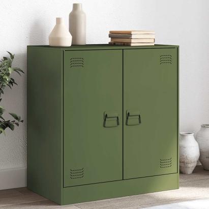 Bufeta verde măslină 67x39x73 cm oțel GartenMobel Dekor