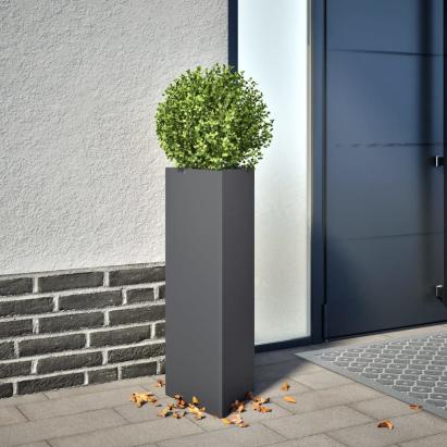 Jardiniere grădină, 2 buc. antracit 30x26x75 cm oțel triunghi GartenMobel Dekor