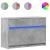 Dulap TV cu LED, gri beton, 91x34x61 cm, lemn prelucrat GartenMobel Dekor