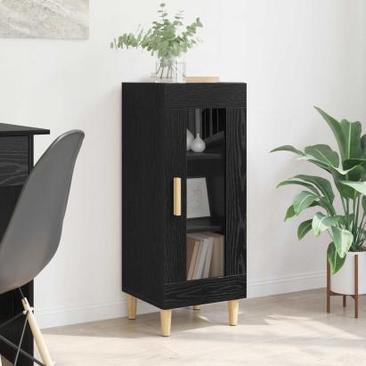 Bufet Stejar Negru 34.5 x 32.5 x 90 cm Lemn compozit GartenMobel Dekor