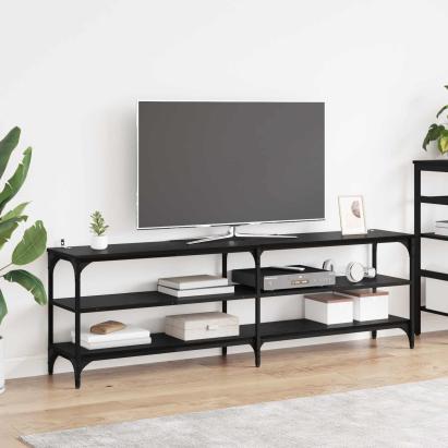 Cabinet TV Stejar Negru 160 x 30 x 50 cm GartenMobel Dekor