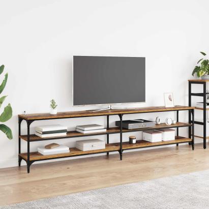 Cabinet TV Lemn Vechi 200 x 30 x 50 cm Lemn Ingineresc și Fier GartenMobel Dekor