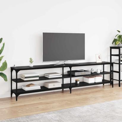 Cabinet TV Stejar Negru 200 x 30 x 50 cm GartenMobel Dekor