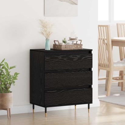 Bufet cu sertar Stejar Negru 60 x 35 x 70 cm Lemn compozit GartenMobel Dekor