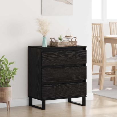 Bufet cu sertar Stejar Negru 60 x 35 x 70 cm Lemn compozit GartenMobel Dekor
