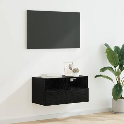 Dulap TV de perete Stejar Negru 60 x 30 x 30 cm Lemn compozit GartenMobel Dekor