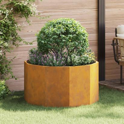 Jardinieră Ruginit 90 x 90 x 50 cm Oțel rezistent de intemperii GartenMobel Dekor
