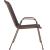 Set 2 scaune de gradina maro, metal si textilene, pentru terasa si balcon
