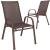 Set 2 scaune de gradina maro, metal si textilene, pentru terasa si balcon