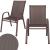 Set 2 scaune de gradina maro, metal si textilene, pentru terasa si balcon
