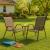Set 2 scaune de gradina maro, metal si textilene, pentru terasa si balcon