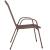 Set 2 scaune de gradina maro, metal si textilene, pentru terasa si balcon