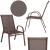 Set 2 scaune de gradina maro, metal si textilene, pentru terasa si balcon