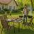 Set 2 scaune de gradina maro, metal si textilene, pentru terasa si balcon