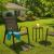 Set 2 scaune de gradina maro, metal si textilene, pentru terasa si balcon