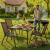 Set 2 scaune de gradina maro, metal si textilene, pentru terasa si balcon