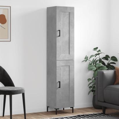 Dulap înalt, gri beton, 34,5x34x180 cm, lemn prelucrat GartenMobel Dekor