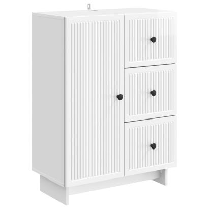 Bufet Alb foarte lucios 66 x 34,5 x 90 cm Lemn prelucrat GartenMobel Dekor